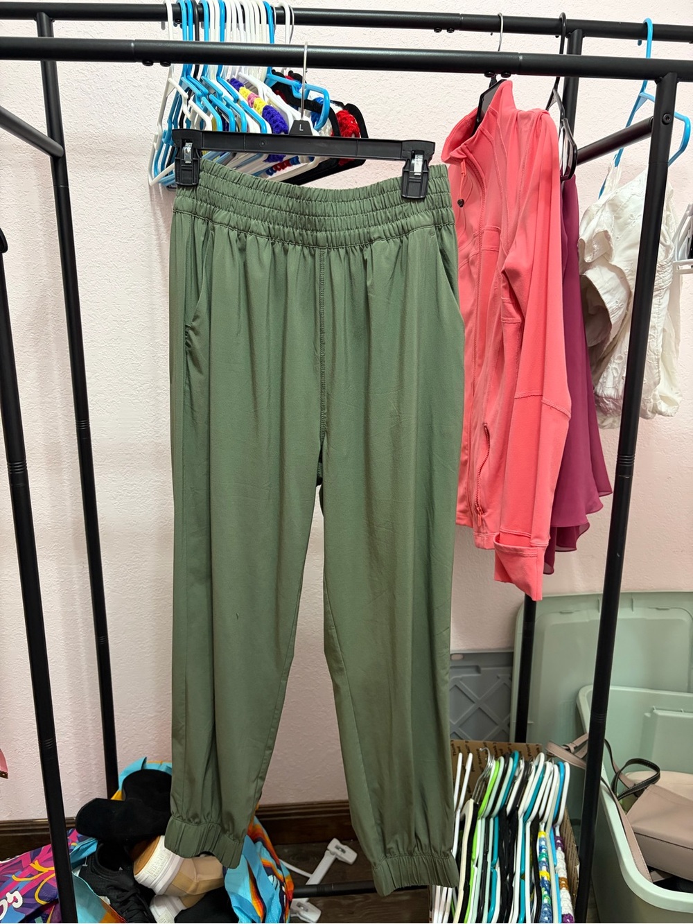 Vuori Olive Green Elastic Waist Track Pants